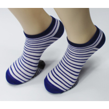 Женские носки до щиколотки в цветную полоску из чесаного хлопка